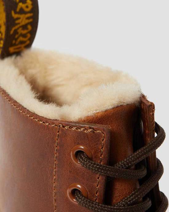 Botines Dr. Martens 1460 Serena Faux Fur Lined Mujer Marrom MX-50294